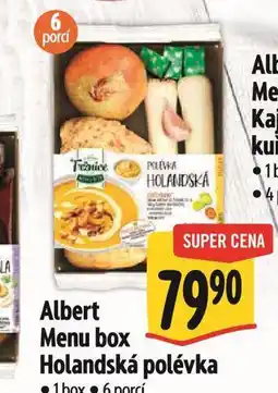Albert Albert menu box holandská polévka nabídka