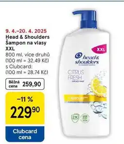 Tesco Head & Shoulders Šampon na vlasy XXL, 800 ml, více druhů nabídka