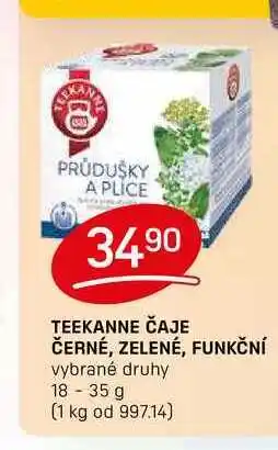 Flop TEEKANNE ČAJE ČERNÉ, ZELENÉ, FUNKČNÍ vybrané druhy 18-35 g nabídka