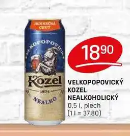 Flop VELKOPOPOVICKÝ KOZEL NEALKO NEALKOHOLICKÝ 0,5l, plech nabídka