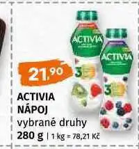 Terno Activia jogurtový nápoj, různé příchutě 280g nabídka