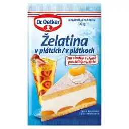 Penny Market Dr. Oetker Želatina v plátcích 6 ks 10g nabídka