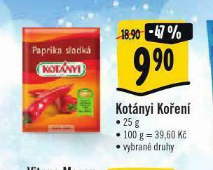 Albert Kotányi koření nabídka