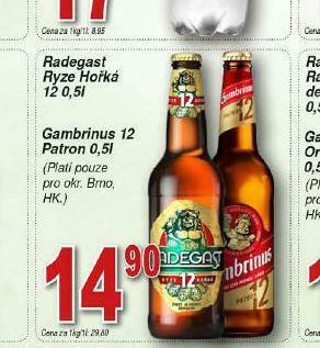 Lidl Pivo gambrinus patron 12 nabídka