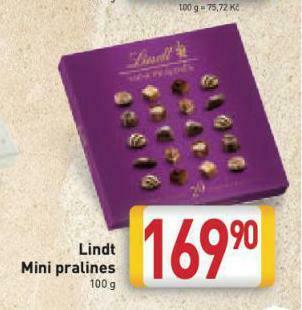 Billa Lindt mini pralines nabídka