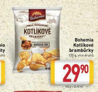 Billa Bohemia kotlíkové brambůrky nabídka