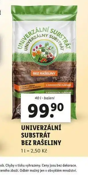 Lidl Univerzální substrát bez rašeliny nabídka
