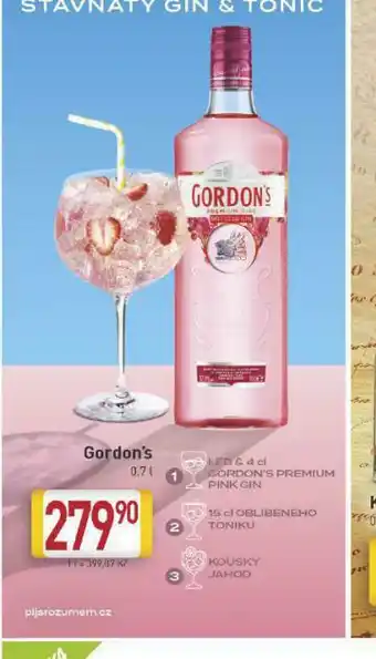 Billa Gordon&#039;s gin nabídka