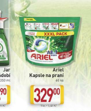 Billa Ariel kapsle na praní nabídka