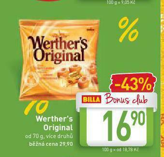 Billa Werther´s original nabídka