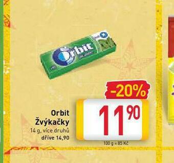 Billa Orbit žvýkačky nabídka