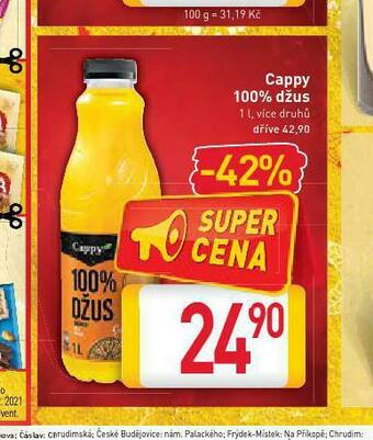Billa Cappy 100% džus nabídka