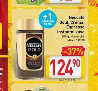 Billa Nescafé gold, crema, espresso instantní káva nabídka