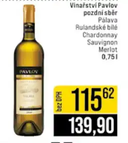 Jip Vinařství Pavlov pozdní sběr nabídka