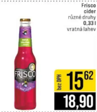 Jip FRISCO cider nabídka