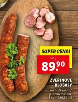 Lidl Zvěřinové klobásy nabídka