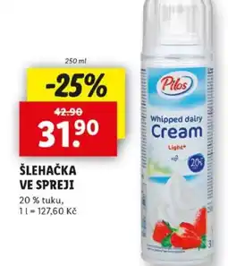 Lidl Šlehačka ve spreji nabídka