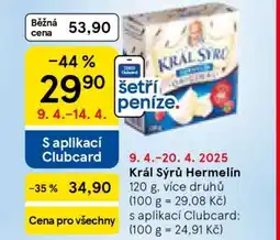 Tesco Král Sýrů Hermelín nabídka