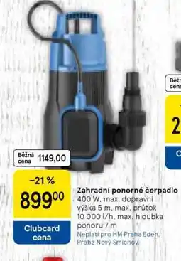 Tesco Zahradní ponorné čerpadlo nabídka