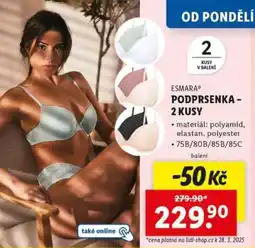 Lidl esmara PODPRSENKA - 2 KUSY nabídka