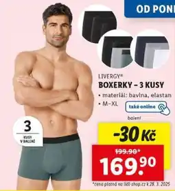 Lidl LIVERGY BOXERKY 3 KUSY nabídka