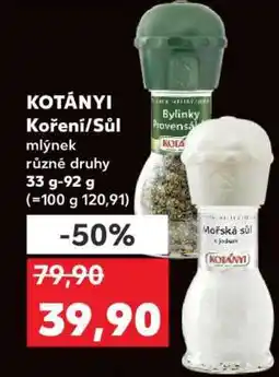 Kaufland KOTÁNYI Koření/Sůl mlýnek nabídka