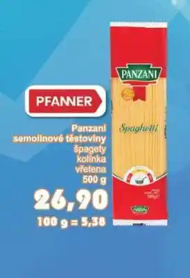 Jip Panzani semolinové těstoviny nabídka