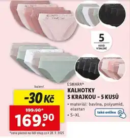 Lidl Kalhotky s krajkou - 5 kusů nabídka