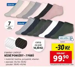 Lidl Nízké ponožky - 7 párů nabídka