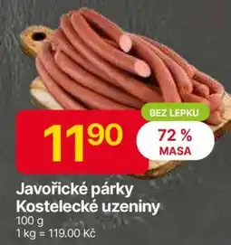 Hruška Javořické párky Kostelecké uzeniny nabídka