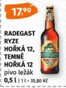 Terno RADEGAST RYZE HOŘKÁ 12, TEMNĚ HOŘKÁ 12 pivo ležák nabídka