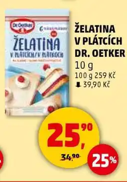Penny Market ŽELATINA V PLÁTCÍCH DR. OETKER nabídka