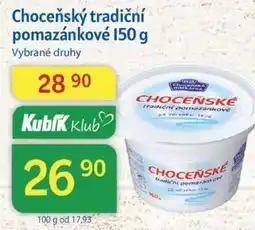 Kubík potraviny Choceňský tradiční pomazánkové nabídka