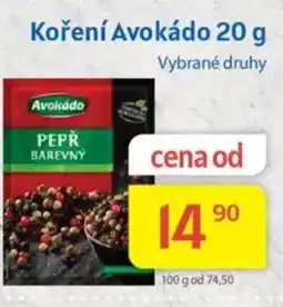 Kubík potraviny Koření Avokádo nabídka