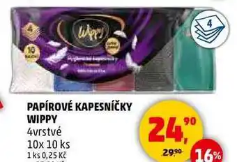 Penny Market PAPÍROVÉ KAPESNÍČKY WIPPY 4vrstvé, 10x 10 ks nabídka