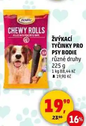 Penny Market ŽVÝKACÍ TYČINKY PRO PSY BODIE různé druhy, 225 g nabídka