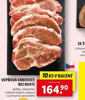 Lidl Vepřová krkovice bez kosti plátky nabídka