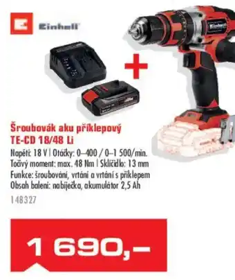 Uni Hobby Šroubovák aku příklepový te-cd 18/48 u nabídka