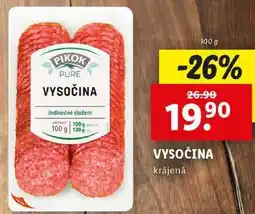 Lidl VYSOČINA, 100 g nabídka