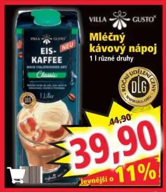 Norma Mléčný kávový nápoj nabídka