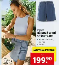 Lidl DŽÍNOVÁ SUKNĚ SE ŠORTKAMI nabídka