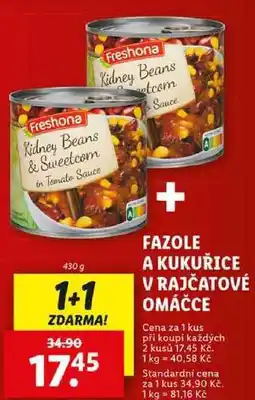 Lidl FAZOLE A KUKUŘICE V RAJČATOVÉ OMÁČCE, 430 g nabídka