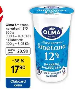 Tesco Olma Smetana na vaření 12%, 200 g nabídka