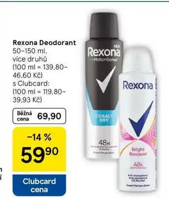 Tesco Rexona Deodorant, 50-150 ml, více druhů nabídka