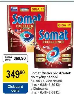 Tesco Somat Čisticí prostředek do myčky nádobí, 54-95 ks nabídka