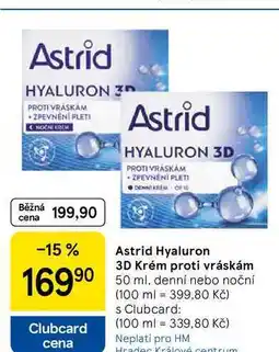 Tesco Astrid Hyaluron 3D Krém proti vráskám, 50 ml, denní nebo noční nabídka