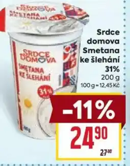 Billa Srdce domova Smetana ke šlehání 31% nabídka