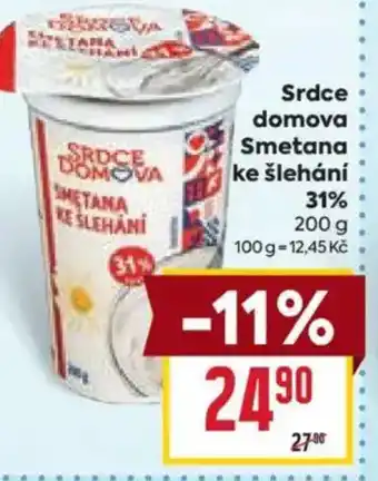 Billa Srdce domova Smetana ke šlehání 31% nabídka