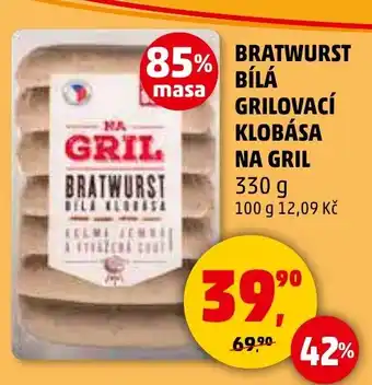 Penny Market Bratwurst bílá grilovací klobása na gril nabídka