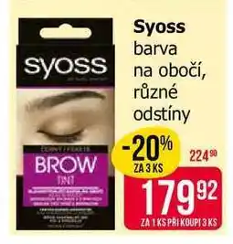 Teta Syoss barva na obočí, různé odstíny nabídka